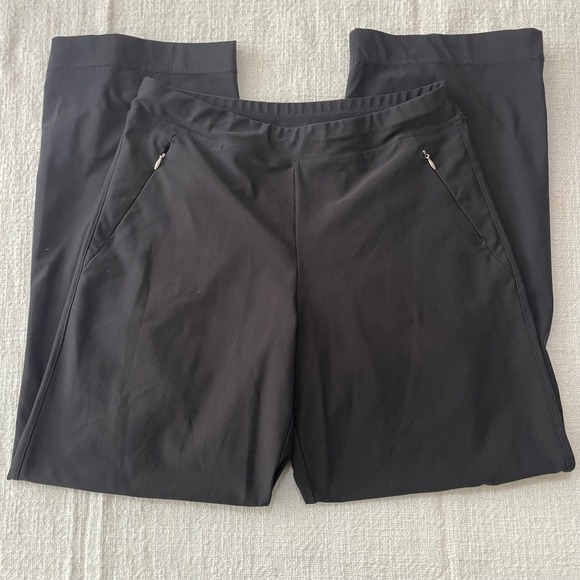 Lucy Pants - Lucy Black Wide Leg Activewear Pants Women S Short Zipper Pockets Stretch